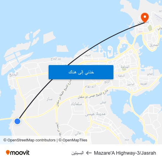 Mazare'A Highway-3/Jasrah to البسيتين map