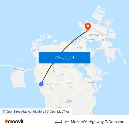 Mazare'A Highway-7/Damstan to البسيتين map