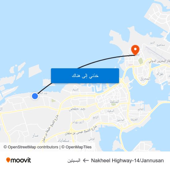 Nakheel Highway-14/Jannusan to البسيتين map