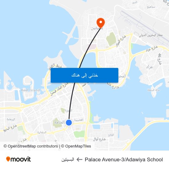 Palace Avenue-3/Adawiya School to البسيتين map