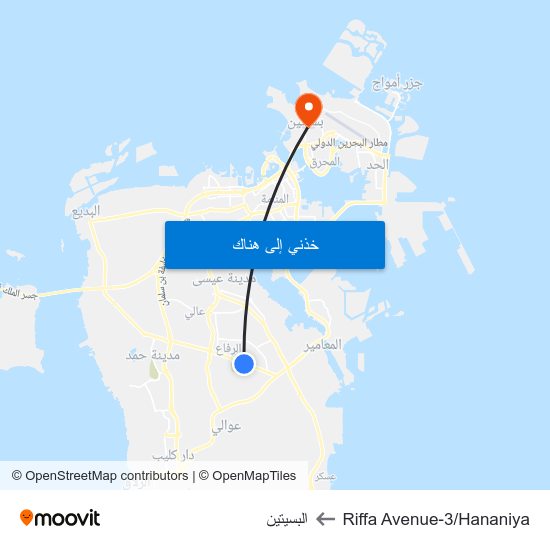 Riffa Avenue-3/Hananiya to البسيتين map