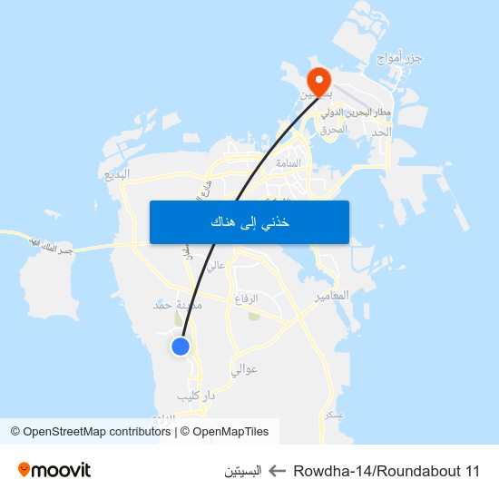 Rowdha-14/Roundabout 11 to البسيتين map