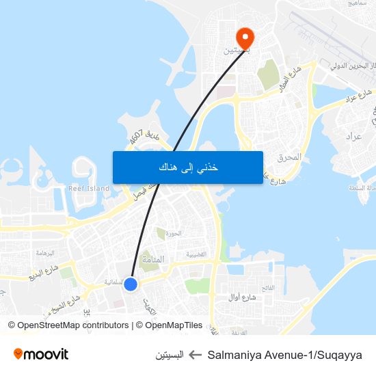 Salmaniya Avenue-1/Suqayya to البسيتين map