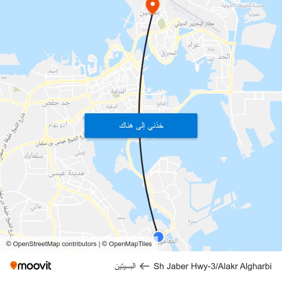 Sh Jaber Hwy-3/Alakr Algharbi to البسيتين map