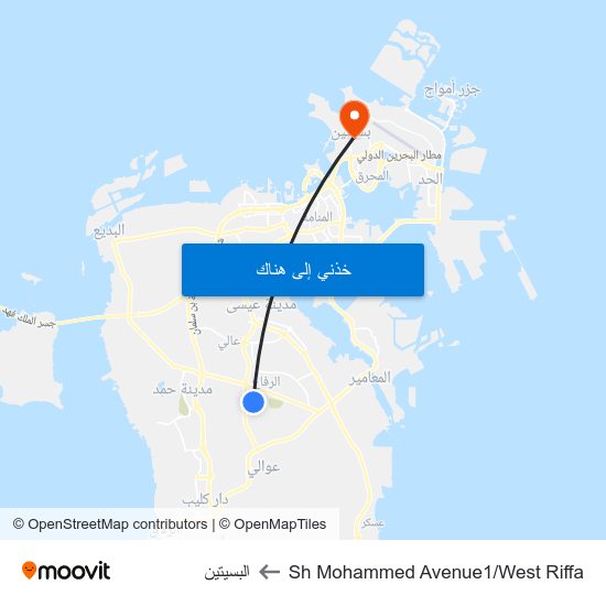 Sh Mohammed Avenue1/West Riffa to البسيتين map