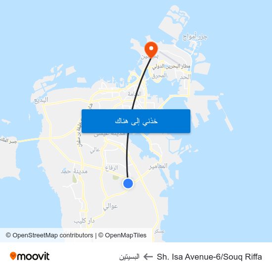 Sh. Isa Avenue-6/Souq Riffa to البسيتين map