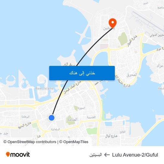 Lulu Avenue-2/Guful to البسيتين map