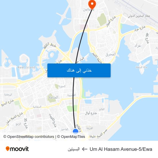 Um Al Hasam Avenue-5/Ewa to البسيتين map