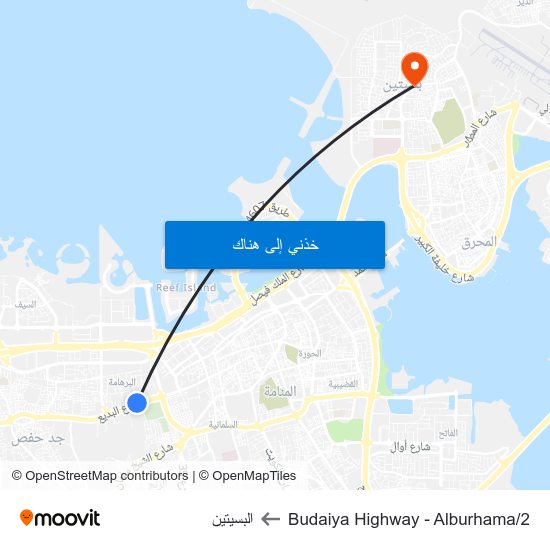 Budaiya Highway - Alburhama/2 to البسيتين map