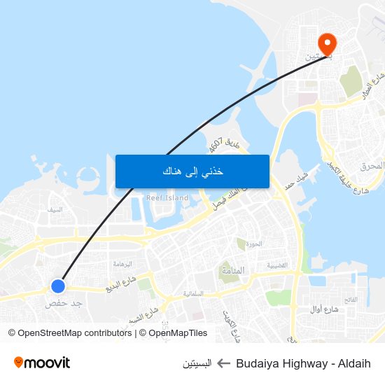 Budaiya Highway - Aldaih to البسيتين map