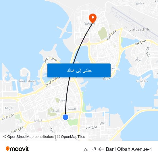 Bani Otbah Avenue-1 to البسيتين map