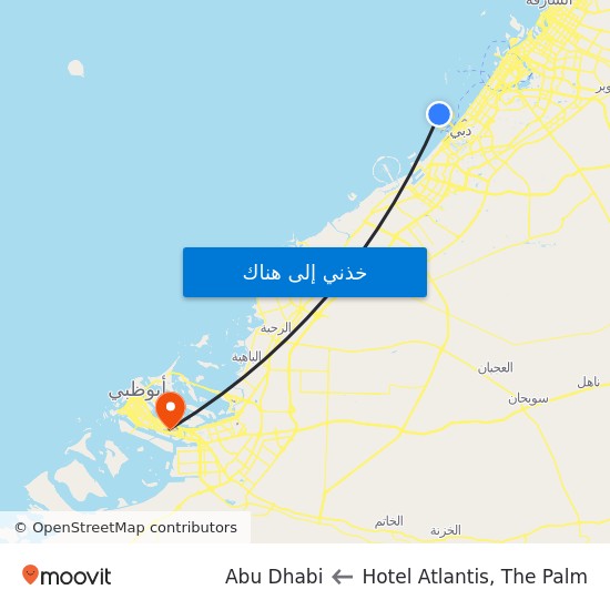 اتلانتس to Abu Dhabi map