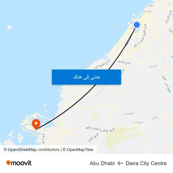 Deira City Centre to Abu Dhabi map