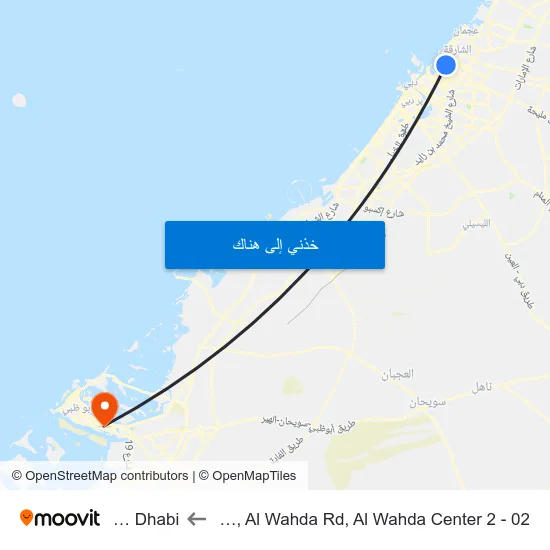 Sharjah, Al Wahda Rd, Al Wahda Center 2 - 02 to Abu Dhabi map