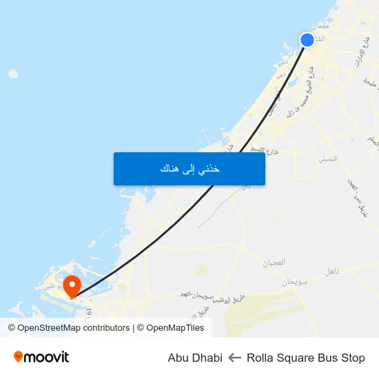 Rolla Square Bus Stop to Abu Dhabi map