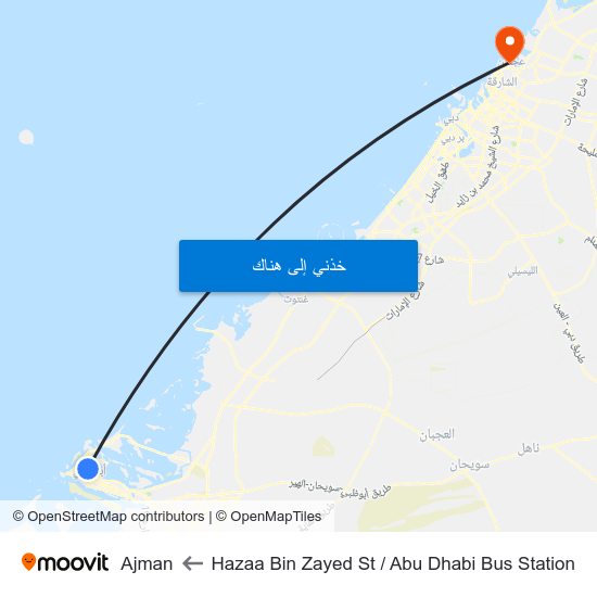 Hazaa Bin Zayed St /  Abu Dhabi Bus Station to Ajman map