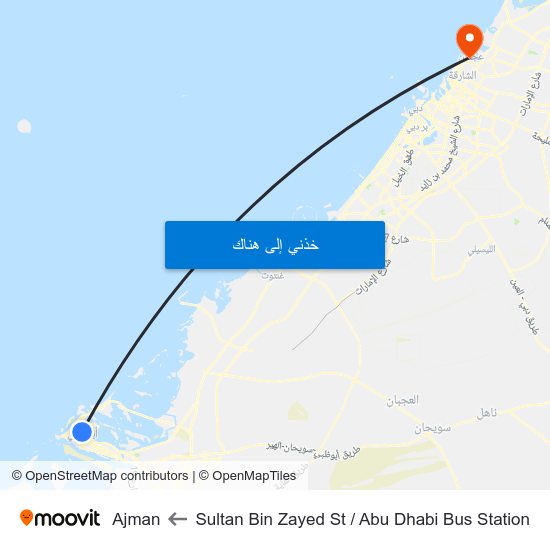 Sultan Bin Zayed St / Abu Dhabi Bus Station to Ajman map