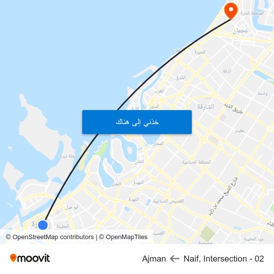 Naif, Intersection - 02 to Ajman map