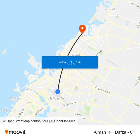 Dafza - 01 to Ajman map