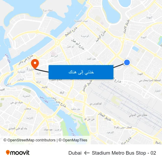 Stadium Metro Bus Stop - 02 to Dubai map