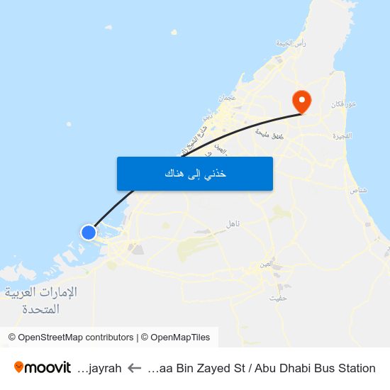Hazaa Bin Zayed St /  Abu Dhabi Bus Station to Fujayrah map