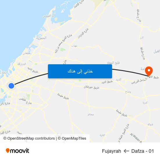 Dafza - 01 to Fujayrah map