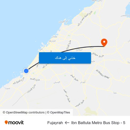 Ibn Battuta  Metro Bus Stop - 5 to Fujayrah map