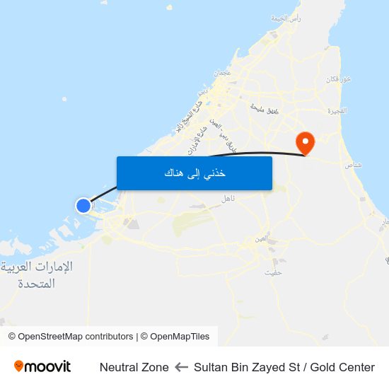 Sultan Bin Zayed St / Gold Center to Neutral Zone map