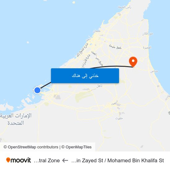 Sultan Bin Zayed St / Mohamed Bin Khalifa St to Neutral Zone map