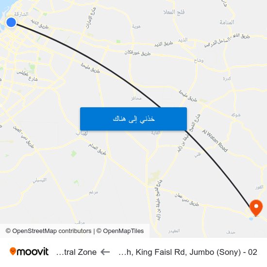 Sharjah, King Faisl Rd, Jumbo (Sony) - 02 to Neutral Zone map