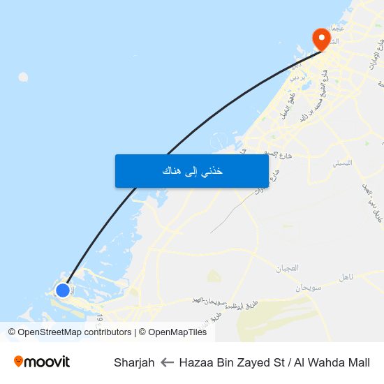 Hazaa Bin Zayed St / Al Wahda Mall to Sharjah map