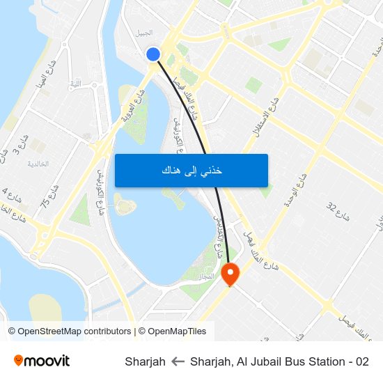 Sharjah, Al Jubail Bus Station - 02 to Sharjah map