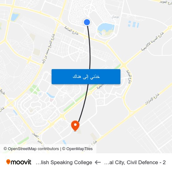 International City, Civil Defence - 2 to Dubai English Speaking College map