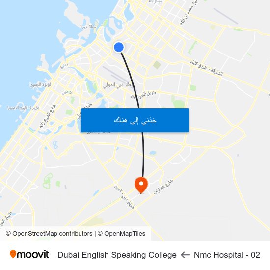Nmc Hospital - 02 to Dubai English Speaking College map