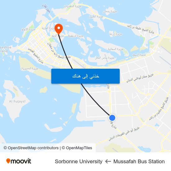 Mussafah Bus Station to Sorbonne University map