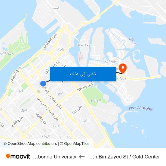 Sultan Bin Zayed St / Gold Center to Sorbonne University map