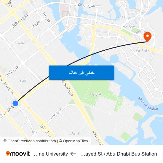 Hazaa Bin Zayed St /  Abu Dhabi Bus Station to Sorbonne University map