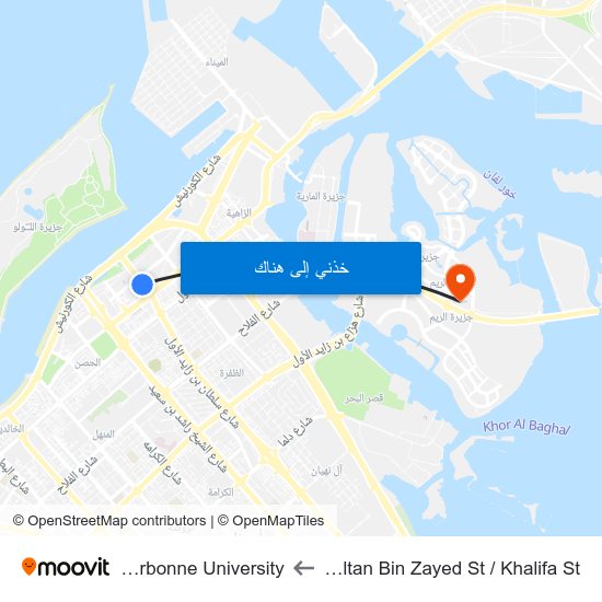 Sultan Bin Zayed St / Khalifa St to Sorbonne University map