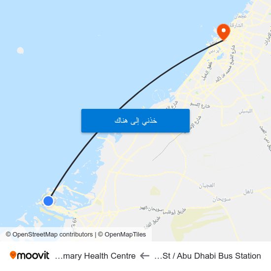 Hazaa Bin Zayed St /  Abu Dhabi Bus Station to Hor-Al-Anz Primary Health Centre map