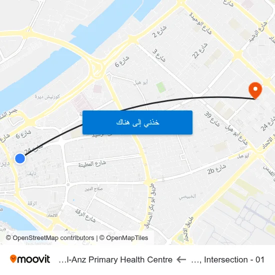 Naif, Intersection - 01 to Hor-Al-Anz Primary Health Centre map