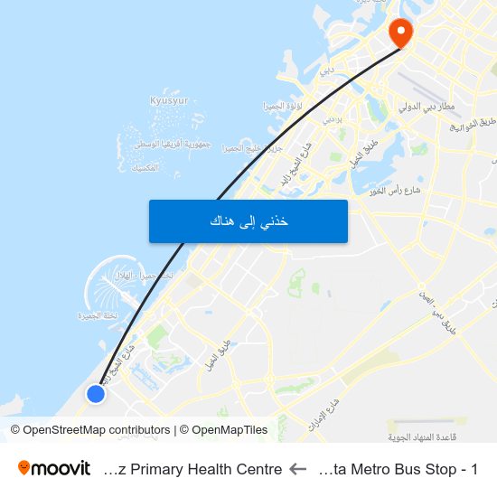 Ibn Battuta  Metro Bus Stop - 1 to Hor-Al-Anz Primary Health Centre map
