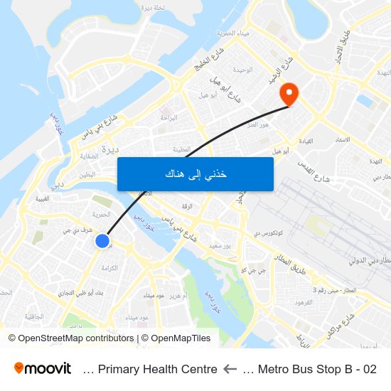 Burjuman Metro Bus Stop B - 02 to Hor-Al-Anz Primary Health Centre map
