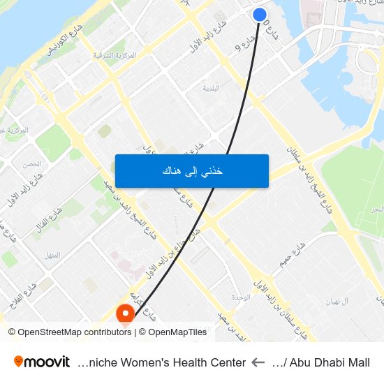 St 2 / Abu Dhabi Mall to Al Corniche Women's Health Center map