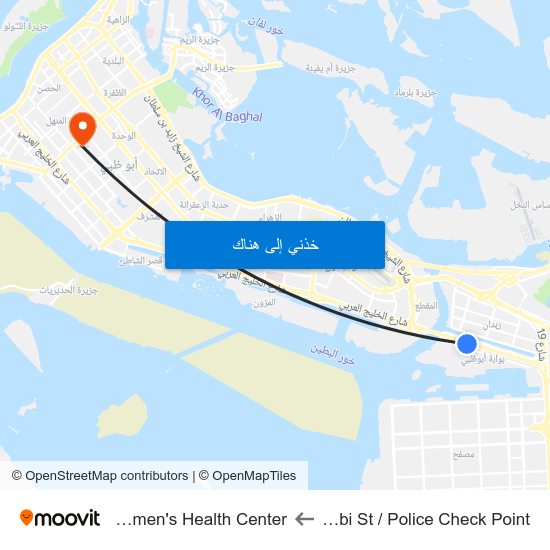 Al Khaleej Al Arabi St / Police Check Point to Al Corniche Women's Health Center map