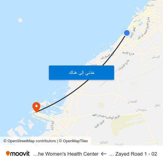Shaikh Zayed  Road 1 - 02 to Al Corniche Women's Health Center map