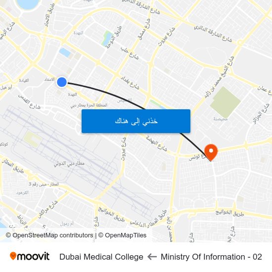 Ministry Of Information - 02 to Dubai Medical College map