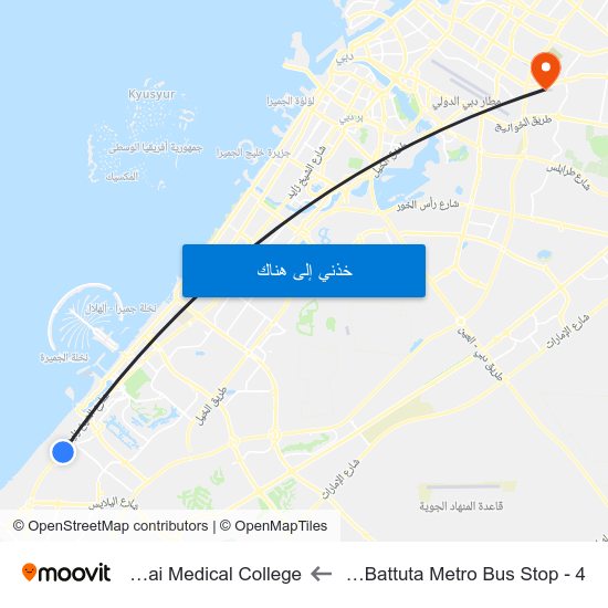Ibn Battuta  Metro Bus Stop - 4 to Dubai Medical College map