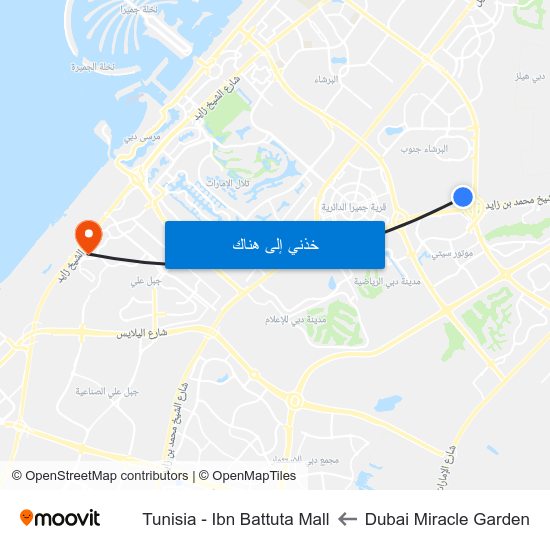 Dubai Miracle Garden to Tunisia - Ibn Battuta Mall map