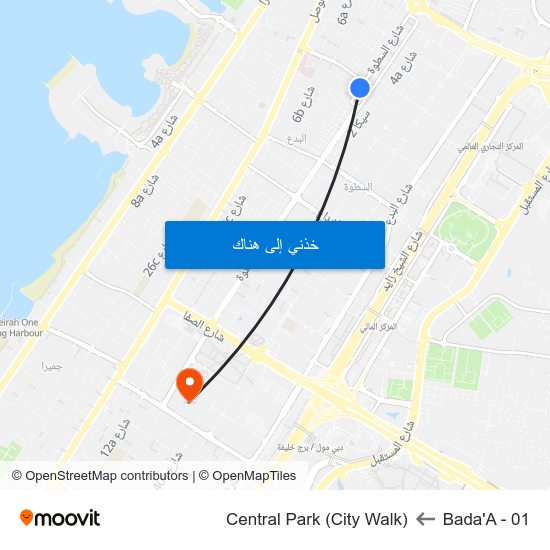 Bada'A - 01 to Central Park (City Walk) map