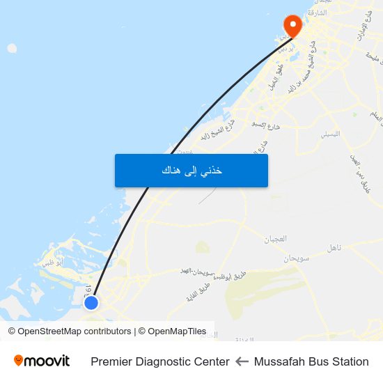 Mussafah Bus Station to Premier Diagnostic Center map